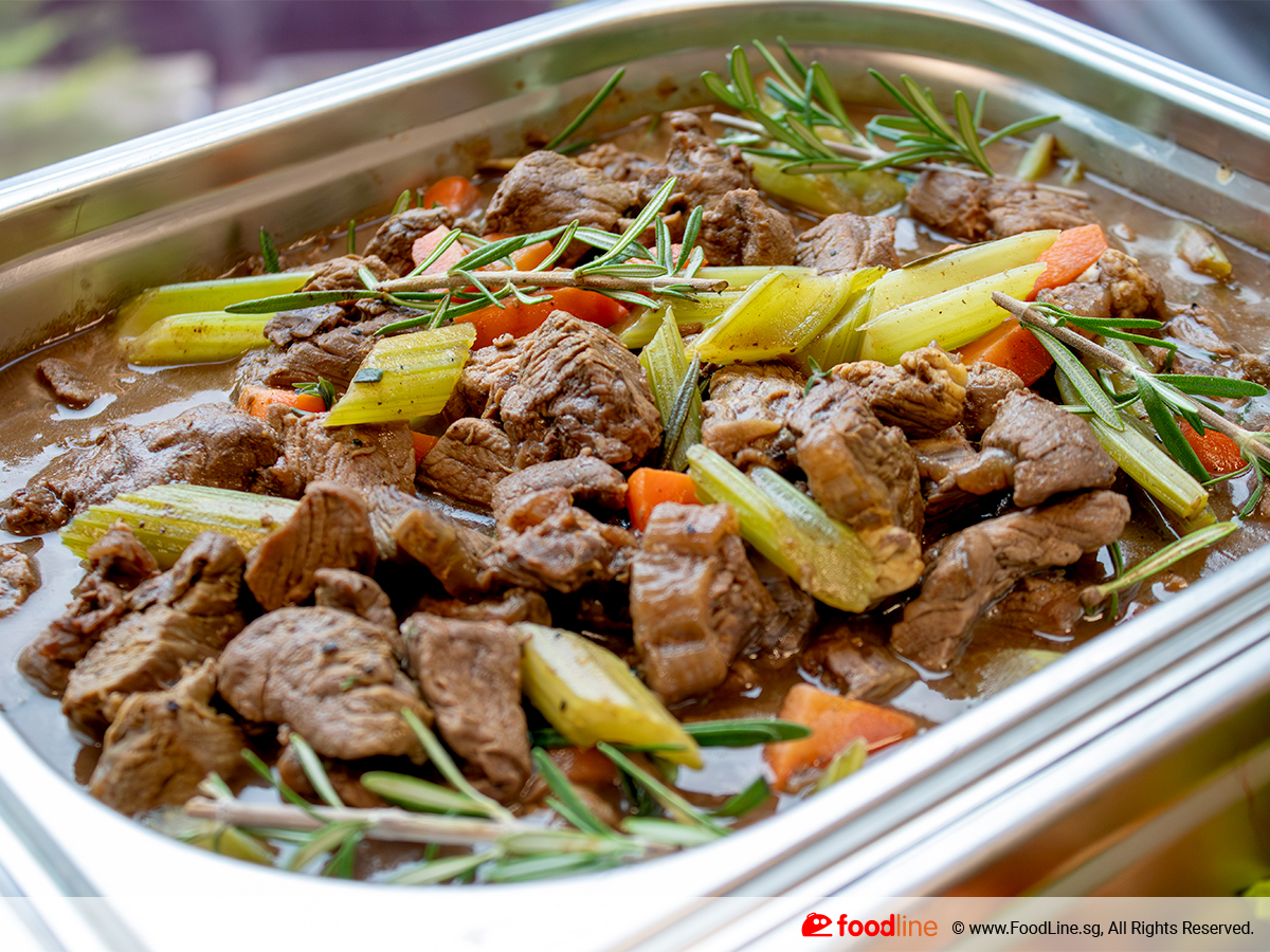 Beef Bourguignon (Classic Stewed Beef with Carrots, Onions, Mushroom in Rich Aromatic Sauce)