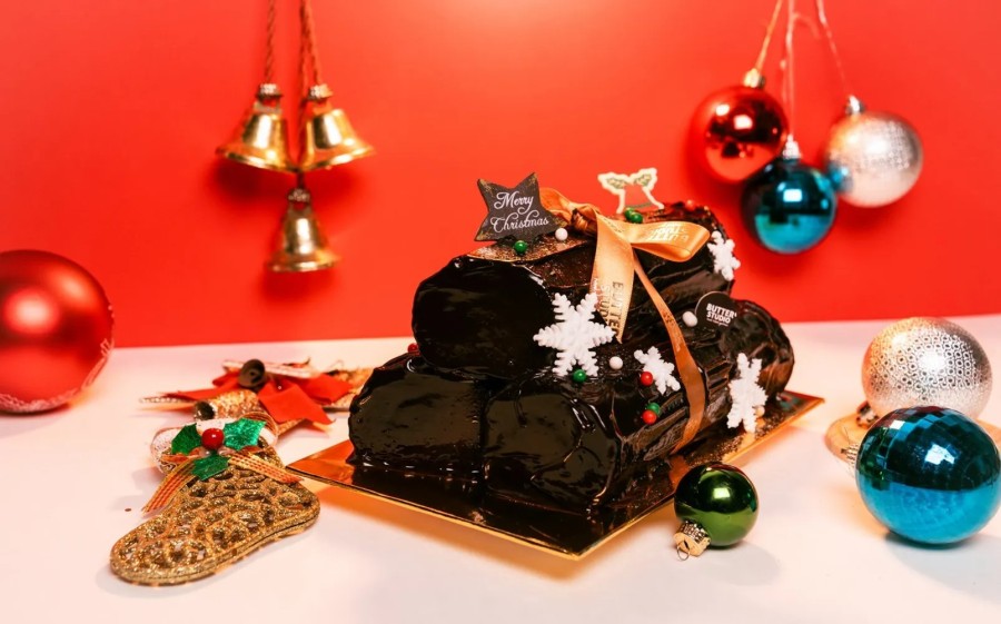 Click to see more photos of Christmas Triple Yule Log Cake