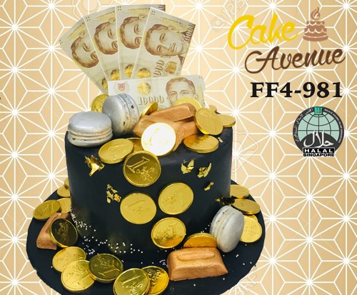 FF4-981: Gold Bar Money Cake at $ per Cake | Cake Avenue