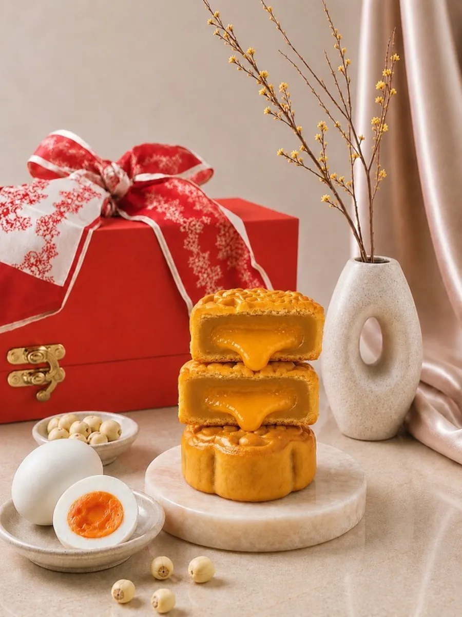 Click to see more photos of Marigold &ndash; Heritage White Lotus Salted Egg Mooncake Gift Set