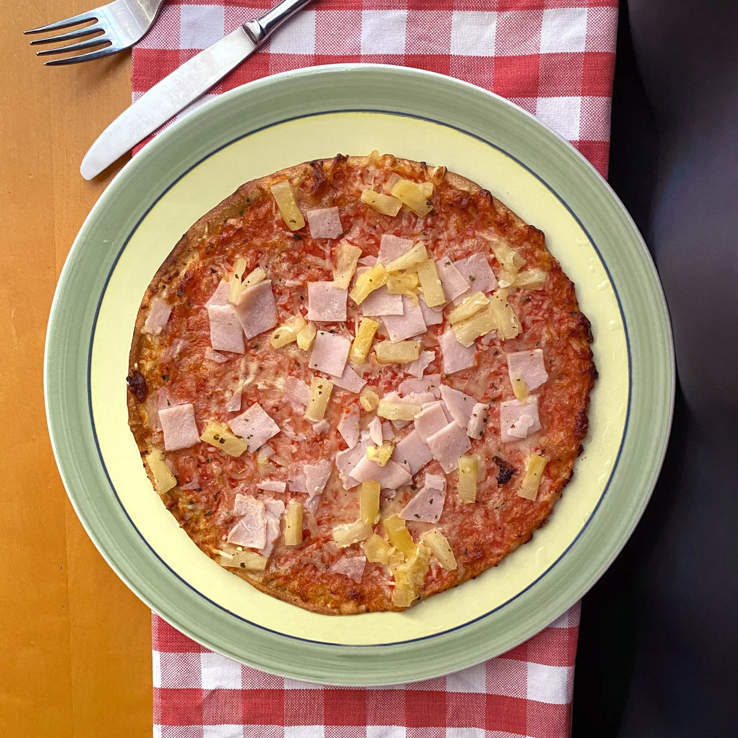 See photos for Hawaiian Pizza