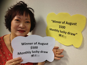 Winner of Aug Monthly Lucky Draw
