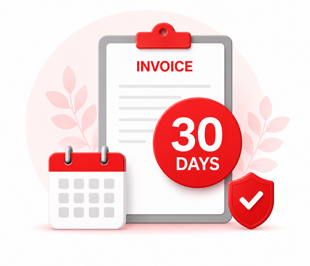 30 days credit terms invoice illustration